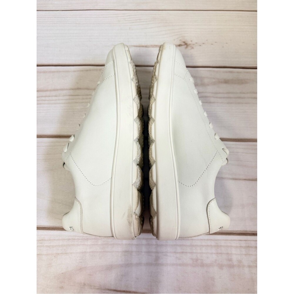 Geox Spherica Mens Leather Leisure Tennis Shoe Size 12 White Low Top Minimalist - Picture 7 of 11